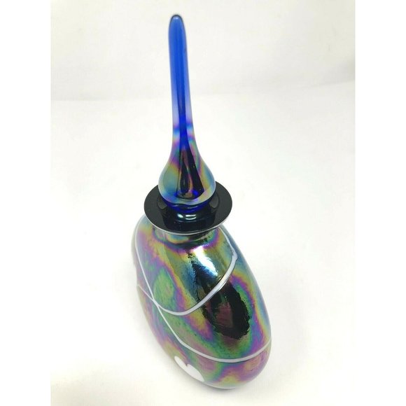 Studio Art Glass Iridescent Nouveau Perfume Bottle - Picture 9 of 10